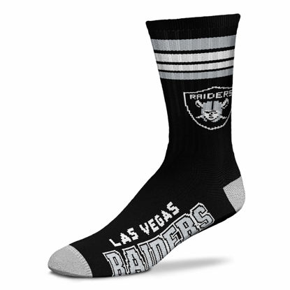Picture of For Bare Feet NFL Youth 4 Stripe Deuce Crew Sock, Las Vegas Raiders, One Size