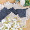 Picture of FEXIA Boho Table Runner for Home Decor 48 Inches Long Farmhouse Rustic Table Runner Cream & Blue Macrame Table Runner with Tassels for Boho Dining Bedroom Decor Rustic Bridal Shower (12x48 Inches)