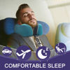 Picture of napfun Neck Pillow for Traveling, Upgraded Travel Neck Pillow for Airplane 100% Pure Memory Foam Travel Pillow for Flight Headrest Sleep, Portable Plane Accessories, Teal Set, Medium (120-200LB)