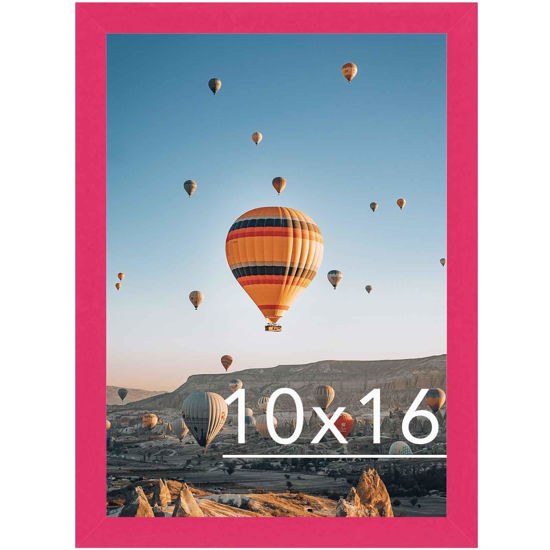 Picture of JCJMY 10x16 Picture Frame Pink for Wall Hanging or Tabletop- Wall Mounting Horizontally or Vertically, 10 x 16 Wall Gallery Poster Photo Frame for 10 by 16 Photos, Pink