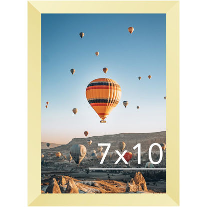 Picture of JCJMY 7x10 Picture Frame Gold for Wall Hanging or Tabletop- Wall Mounting Horizontally or Vertically, 7 x 10 Wall Gallery Poster Photo Frame for 7 by 10 Photos, Gold
