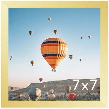 Picture of JCJMY 7x7 Picture Frame Gold for Wall Hanging or Tabletop, Wall Mounting Horizontally or Vertically, 7 x 7 Square Wall Gallery Poster Photo Frame with Shatter Resistant Plexiglass, Gold