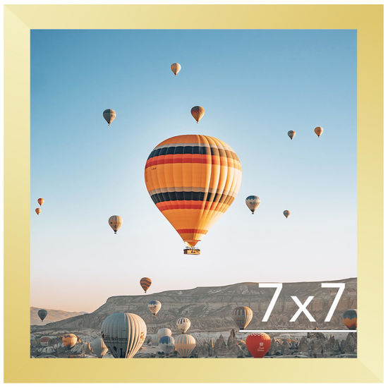 Picture of JCJMY 7x7 Picture Frame Gold for Wall Hanging or Tabletop, Wall Mounting Horizontally or Vertically, 7 x 7 Square Wall Gallery Poster Photo Frame with Shatter Resistant Plexiglass, Gold