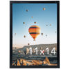 Picture of JCJMY 11x14 Picture Frame Black for Wall Hanging, Wall Mounting Horizontally or Vertically, 11 x 14 Wall Gallery Poster Photo Frame with Shatter Resistant Plexiglass, Black