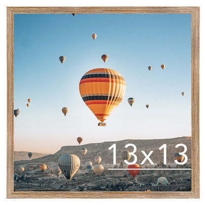 Picture of JCJMY 13x13 Picture Frame Rustic Brown for Wall Hanging, Wall Mounting Horizontally or Vertically, 13 x 13 Square Wall Gallery Poster Photo Frame with Shatter Resistant Plexiglass, Rustic Brown