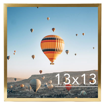 Picture of JCJMY 13x13 Picture Frame Gold for Wall Hanging, Wall Mounting Horizontally or Vertically, 13 x 13 Square Wall Gallery Poster Photo Frame with Shatter Resistant Plexiglass, Gold