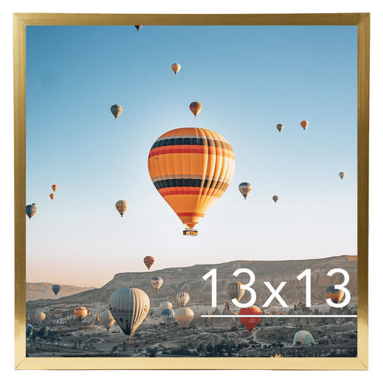 Picture of JCJMY 13x13 Picture Frame Gold for Wall Hanging, Wall Mounting Horizontally or Vertically, 13 x 13 Square Wall Gallery Poster Photo Frame with Shatter Resistant Plexiglass, Gold