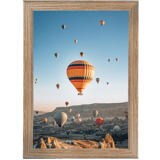 Picture of JCJMY 7x10 Picture Frame Brown for Wall Hanging or Tabletop- Wall Mounting Horizontally or Vertically, 7 x 10 Wall Gallery Poster Photo Frame for 7 by 10 Photos, Rustic Brown