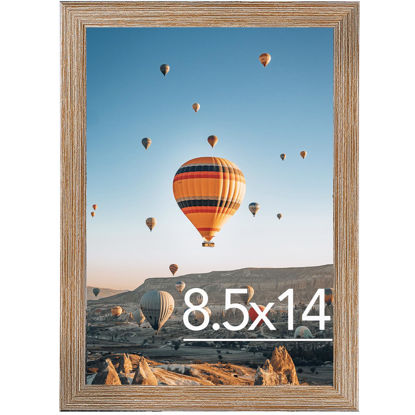 Picture of JCJMY 8.5x14 Picture Frame Rustic Brown for Wall Hanging, Wall Mounting Horizontally or Vertically, 8.5 x 14 Wall Gallery Poster Photo Frame with Shatter Resistant Plexiglass, Rustic Brown