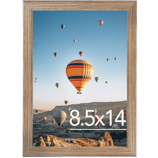 Picture of JCJMY 8.5x14 Picture Frame Rustic Brown for Wall Hanging, Wall Mounting Horizontally or Vertically, 8.5 x 14 Wall Gallery Poster Photo Frame with Shatter Resistant Plexiglass, Rustic Brown
