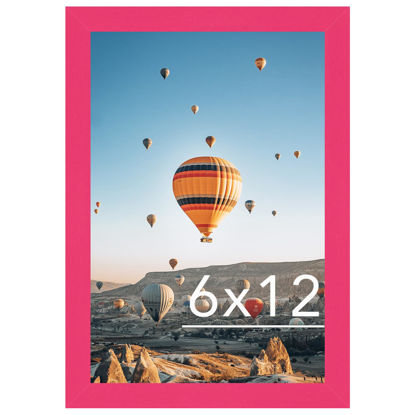 Picture of JCJMY 6x12 Picture Frame Pink for Wall Hanging or Tabletop- Wall Mounting Horizontally or Vertically, 6 x 12 Wall Gallery Poster Photo Frame for 6 by 12 Photos, Pink
