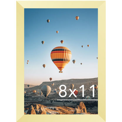 Picture of JCJMY 8x11 Picture Frame Gold for Wall Hanging or Tabletop- Wall Mounting Horizontally or Vertically, 8 x 11 Wall Gallery Poster Photo Frame for 8 by 11 Photos, Gold
