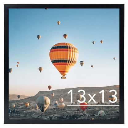 Picture of JCJMY 13x13 Picture Frame Black for Wall Hanging, Wall Mounting Horizontally or Vertically, 13 x 13 Square Wall Gallery Poster Photo Frame with Shatter Resistant Plexiglass, Black