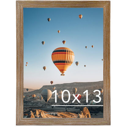 Picture of JCJMY 10x13 Picture Frame Rustic Brown for Wall Hanging, Wall Mounting Horizontally or Vertically, 10 x 13 Wall Gallery Poster Photo Frame with Shatter Resistant Plexiglass, Rustic Brown