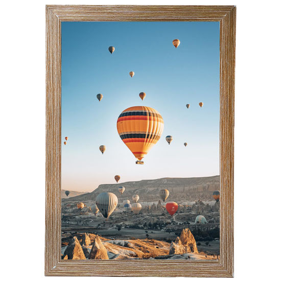 Picture of JCJMY 6x9 Picture Frame Brown for Wall Hanging or Tabletop- Wall Mounting Horizontally or Vertically, 6 x 9 Wall Gallery Poster Photo Frame for 6 by 9 Photos, Rustic Brown