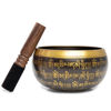 Picture of Tibetan Singing Bowl Set - 4" Easy To Play Authentic Handmade For Meditation Sound 7 Chakra Healing By Himalayan Bazaar (Black & Red)