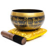 Picture of Tibetan Singing Bowl Set - Easy To Play Authentic Handcrafted For Meditation Sound Bowl Chakra Yoga Healing 4 Inches By Himalayan Bazaar (Black & Yellow)