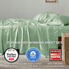 Picture of Bedsure Queen Sheet Set, Cooling Sheets for Queen Size Bed Set, Rayon Derived from Bamboo, Breathable & Soft Deep Pocket Up to 16 Inches, Hotel Luxury Silky Bedding, Bedsheet & Pillowcases, Sage Green