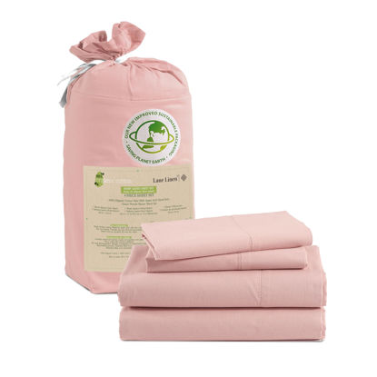 Picture of LANE LINEN RV Queen Sheets Set - 100% Organic Cotton Camper Sheet Sets 15" Deep Pocket Fitted (Short Sepia Rose)