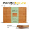 Picture of Keechee Extra Large Bamboo Cutting Board for Kitchen - 18 Inch Wood XL Cutting Boards with Juice Groove and Handles, Wooden Chopping Board for Meat, Cheese, Fruit & Vegetables (Pre Oiled, Brown)