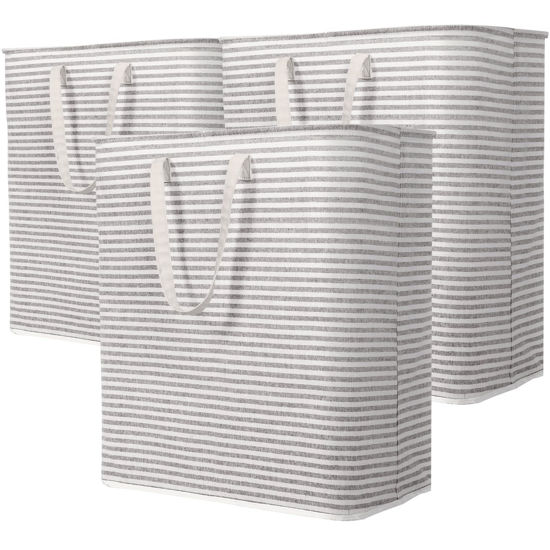 Picture of Lifewit 3 Pack Laundry Hamper Large Collapsible Laundry Baskets, Freestanding Waterproof Clothes Hamper with Easy Carry Handles in Laundry Room Bedroom Bathroom College Dorm for Adults, Gray, 3 x 100L