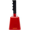 Picture of WMM 10 Inch Cow Bell Noise Makers Cowbell for Sporting Event Cheering Bell for Football Games Large Steel Cowbell with Handle Solid School Bells Call Bell Alarm (Red)
