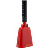 Picture of WMM 10 Inch Cow Bell Noise Makers Cowbell for Sporting Event Cheering Bell for Football Games Large Steel Cowbell with Handle Solid School Bells Call Bell Alarm (Red)