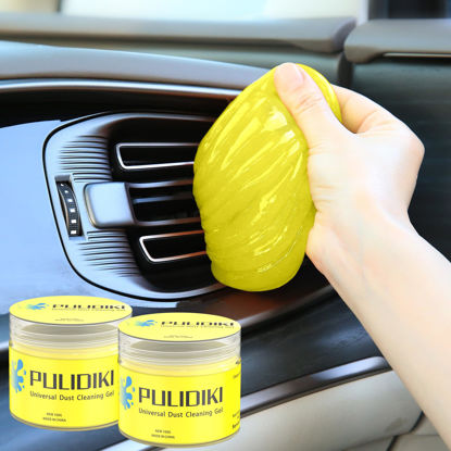 Picture of PULIDIKI Car Cleaning Gel Detailing Kits Car Putty Auto Detail Tools Car Interior Cleaner Slime Car Accessories Stocking Stuffers Gifts for Men Women Teens White Elephant Gifts Adult Yellow (2Pack)