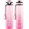 Picture of QLUR Water Bottle with Straw, 32oz Motivational Water Bottles with Time Marker to Drink, Tritan BPA Free, 1L Sports Water Bottle with Carry Strap LeakProof for Women Gym Fitness Outdoor (1 Pack)