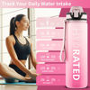 Picture of QLUR Water Bottle with Straw, 32oz Motivational Water Bottles with Time Marker to Drink, Tritan BPA Free, 1L Sports Water Bottle with Carry Strap LeakProof for Women Gym Fitness Outdoor (1 Pack)