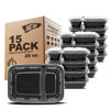 Picture of Freshware Meal Prep Containers [15 Pack] 2 Compartment with Lids, Food Storage Containers, Bento Box, BPA Free, Stackable, Microwave/Dishwasher/Freezer Safe (28 oz)