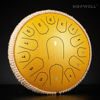 Picture of HOPWELL Steel Tongue Drum - 13 Inches 15 Notes Tongue Drum - Hand Pan Drum with Music Book, Drum Mallets and Carry Bag, D Major (Yellow)