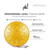 Picture of HOPWELL Steel Tongue Drum - 13 Inches 15 Notes Tongue Drum - Hand Pan Drum with Music Book, Drum Mallets and Carry Bag, D Major (Yellow)