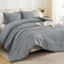 Picture of Litanika Comforters Medium Gray Full Size, 3 Pieces Lightweight Solid Bedding Set & Collections, All Season Fluffy Bed Set (79x90In Comforter & 2 Pillowcases)