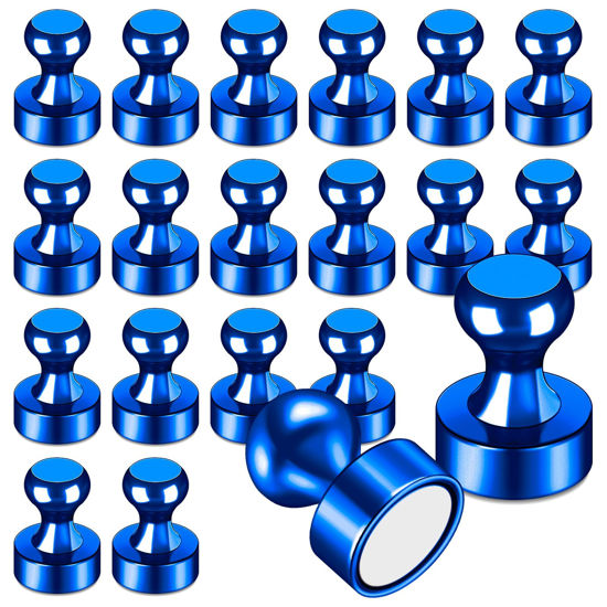 Picture of LOVIMAG Fridge Magnets, 20 Pack Refrigerator Magnets Blue Strong Magnets for Whiteboard, Small Neodymium Magnets for Fridge, Ideal for Lockers, Kitchen, Office, Map,Home Decorative