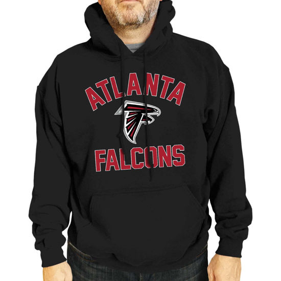 Picture of Team Fan Apparel NFL Adult Gameday Hooded Sweatshirt - Poly Fleece Cotton Blend - Stay Warm and Represent Your Team in Style (Atlanta Falcons - Black, Adult Large)