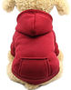 Picture of Jecikelon Winter Dog Hoodie Sweatshirts with Pockets Warm Dog Clothes for Small Dogs Chihuahua Coat Clothing Puppy Cat Custume (Large, Wine red)