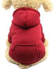 Picture of Jecikelon Winter Dog Hoodie Sweatshirts with Pockets Warm Dog Clothes for Small Dogs Chihuahua Coat Clothing Puppy Cat Custume (Large, Wine red)