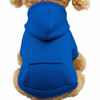Picture of Jecikelon Winter Dog Hoodie Sweatshirts with Pockets Warm Dog Clothes for Small Dogs Chihuahua Coat Clothing Puppy Cat Custume (X-Small, Dark Blue)