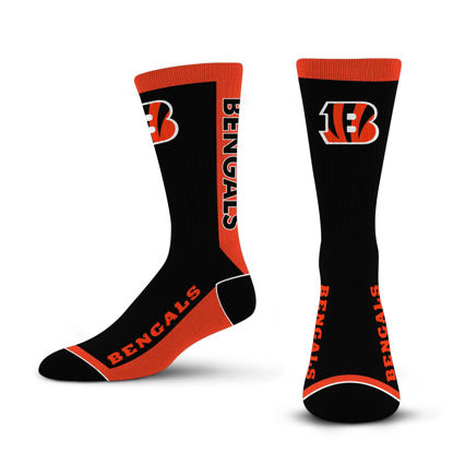 Picture of For Bare Feet NFL CINCINNATI BENGALS MVP Crew Sock Team Color Large