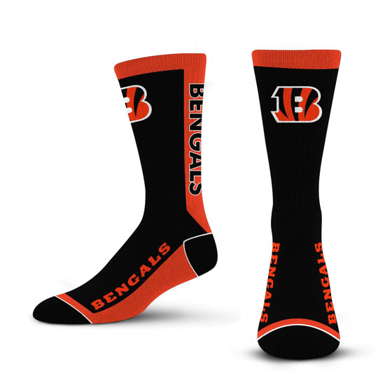 Picture of For Bare Feet NFL CINCINNATI BENGALS MVP Crew Sock Team Color Large