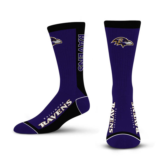 Picture of For Bare Feet NFL BALTIMORE RAVENS MVP Crew Sock Team Color Large