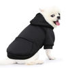 Picture of Jecikelon Winter Dog Hoodie Sweatshirts with Pockets Warm Dog Clothes for Small Dogs Chihuahua Coat Clothing Puppy Cat Custume (Black, Large)