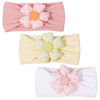 Picture of MIUXUESO 3 Pcs Baby Flower Headbands Baby Girls Nylon Headbands Soft Hairbands Hair Accessories for Newborn Infant Toddler Kids (Yellow Pink White)