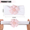 Picture of MIUXUESO 3 Pcs Baby Flower Headbands Baby Girls Nylon Headbands Soft Hairbands Hair Accessories for Newborn Infant Toddler Kids (Yellow Pink White)