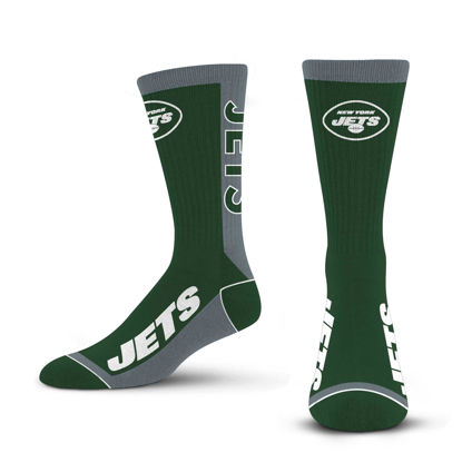 Picture of For Bare Feet NFL NEW YORK JETS MVP Crew Sock Team Color Large
