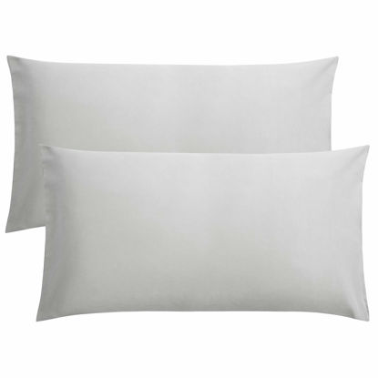 Picture of FLXXIE 2 Pack Microfiber King Pillow Cases, 1800 Super Soft Pillowcases with Envelope Closure, Wrinkle, Fade and Stain Resistant Pillow Covers, 20"x36", Light Grey