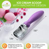 Picture of Spring Chef Metal Ice Cream Scoop with Comfortable Handle, Heavy Duty Sturdy Ice Cream Scooper Spoon for Cookie Dough, Frozen Yoghurt, Gelato, Sorbet, Sundae, Melon - Dishwasher Safe - Orchid