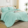 Picture of Litanika Comforters Mint Green Full Size, 3 Pieces Lightweight Solid Bedding Set & Collections, All Season Fluffy Bed Set (79x90In Comforter & 2 Pillowcases)