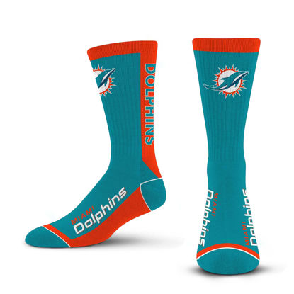 Picture of For Bare Feet NFL MIAMI DOLPHINS MVP Crew Sock Team Color Large